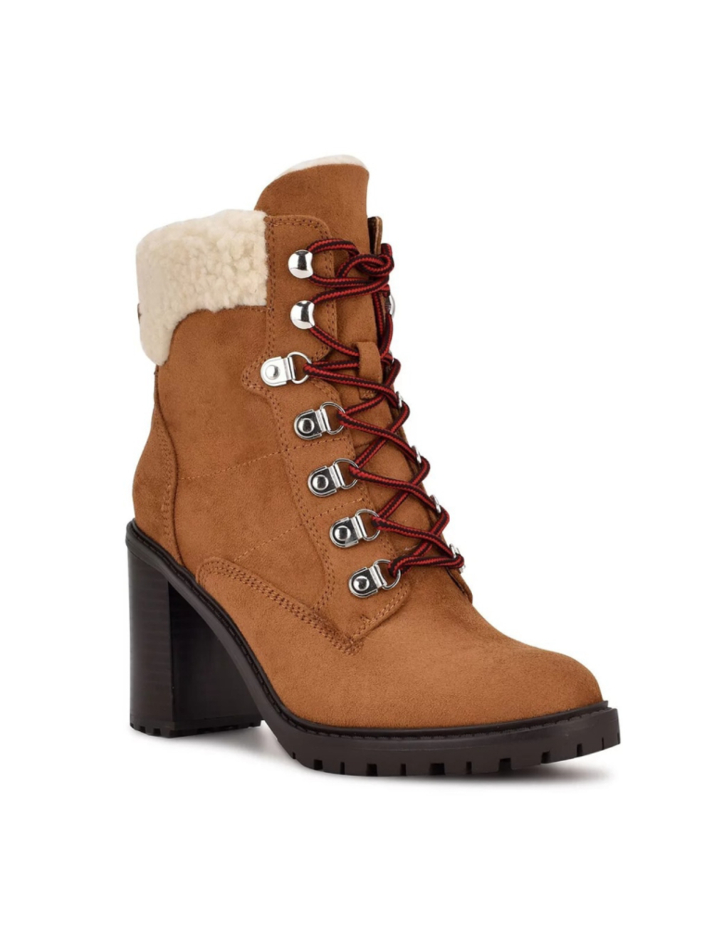 Nine West Size 8.5 Women's Sherpa Cuff Ankle Boots with Zipper MSRP $99.99